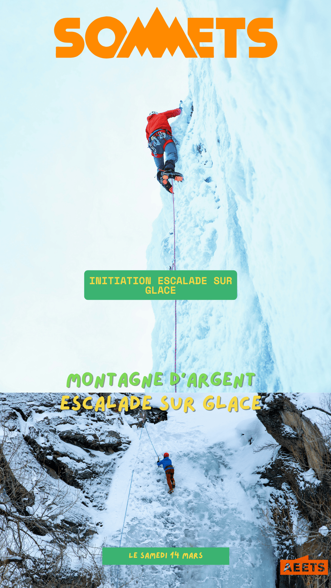 Escalade de glace avec la Liberté Nord-Sud